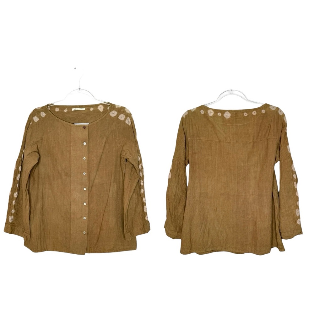 11.11 eleven eleven | 100% Cotton Asymmetrical Hand Dyed Shibori Button Up